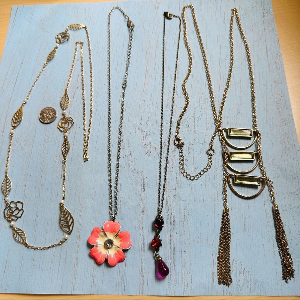 Various Necklace Lot Bundle Lot Of 4
